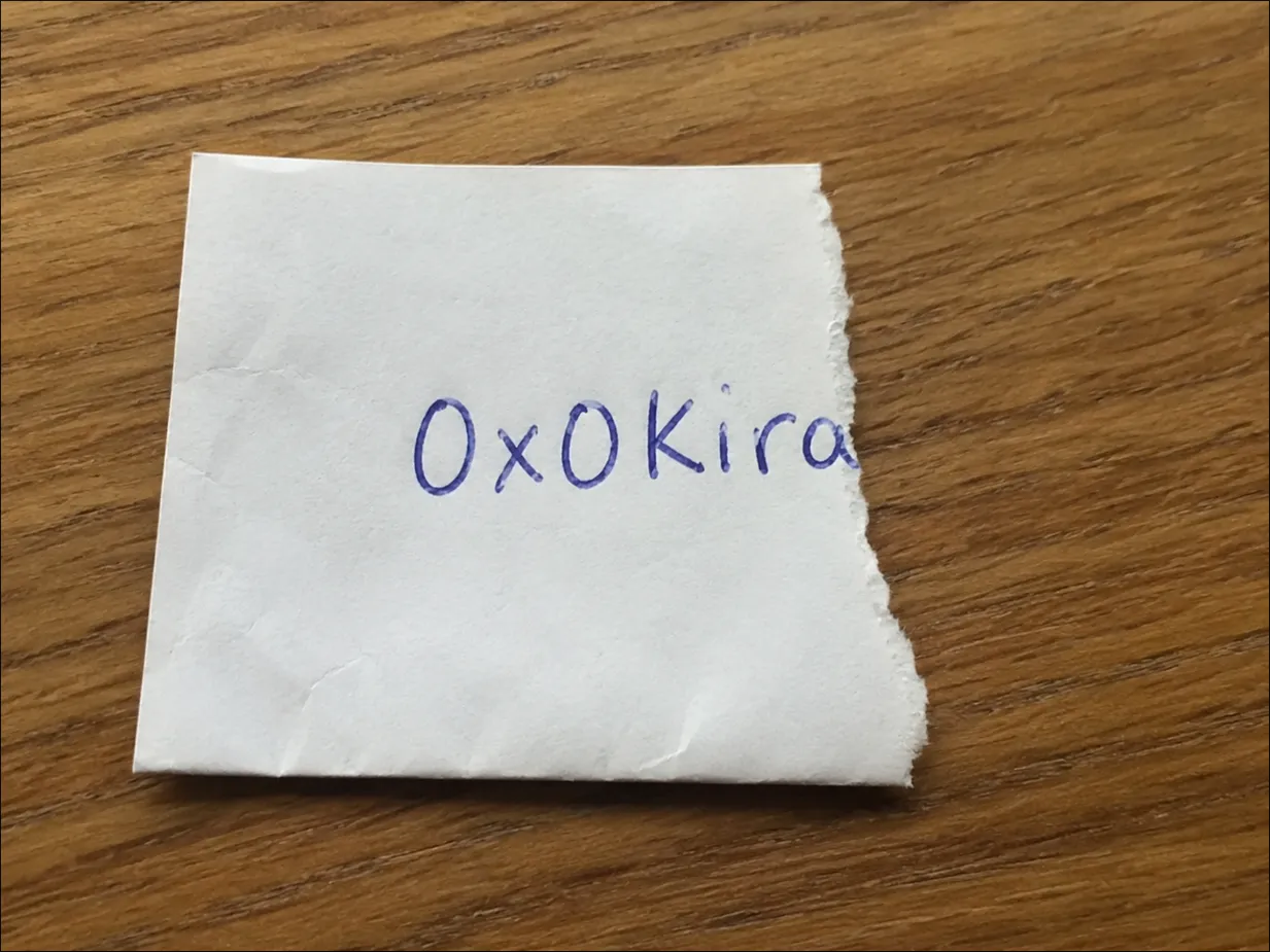 Incomplete Handwritten Password Note